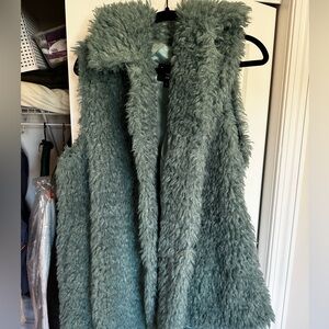 Women's UGG Faux Fur Vest in Green